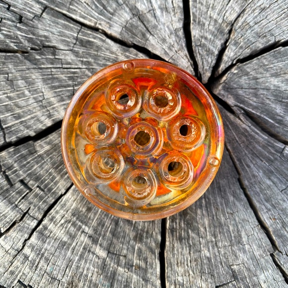 Vintage Carnival Glass Flower Frog - Picture 3 of 5